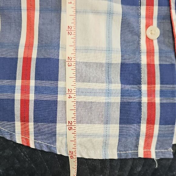 Men's Blue and Red Plaid Shirt - Picture 4 of 6